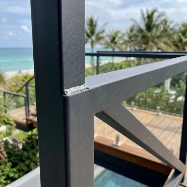 Exterior floating entryway stair installation in progress at a Nassau County home